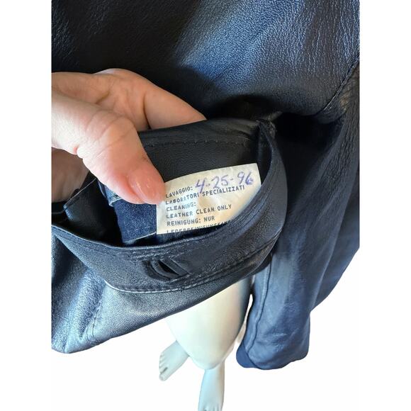 Bally Reversible Blue Suede Leather Bomber Jacket Vintage Sz 46 - Picture 10 of 16